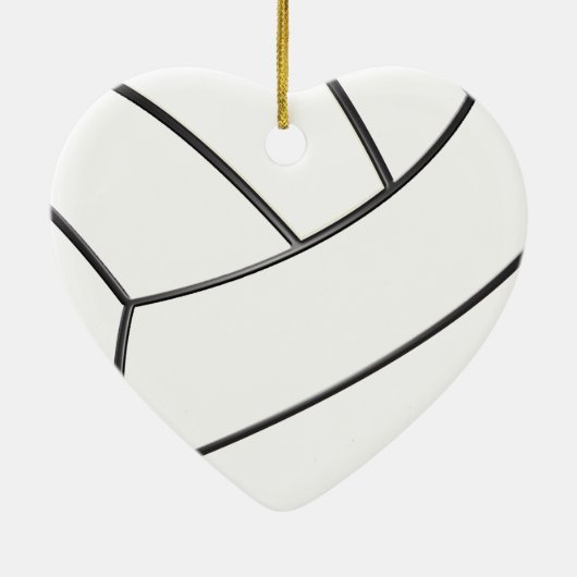 Cute Heart Shaped Volleyball Kerstannament Keramisch Ornament (Achterkant)