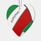 Cute Heart Shaped Volleyball Kerstannament Keramisch Ornament (Links)