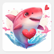 Cute Heart Shark Valentijn