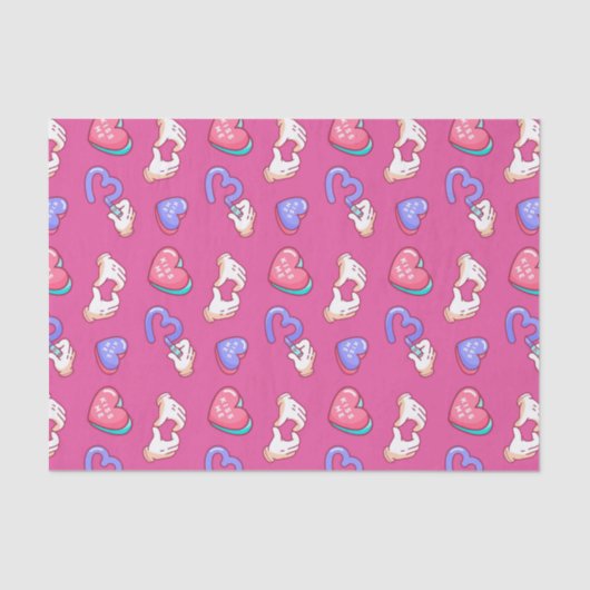 Cute Heart Sign Kiss Me Pattern Valentijnsdag Tissuepapier (Voorkant)