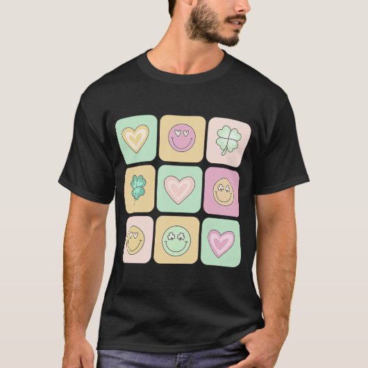 Cute Heart Smiling Face C St Patricku2019s Day Pas T-shirt (Voorkant)