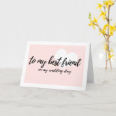 Cute Heart "tot mijn beste vriend op mijn trouwdag Kaart (Gele Bloem)