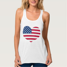 Cute Heart USA Flag Patriotic Red White en Blue