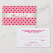 Cute Heart Valentijn Promotional Reference Card Aanbevelingskaartje (Voorkant / Achterkant)
