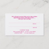 Cute Heart Valentijn Promotional Reference Card Aanbevelingskaartje (Achterkant)