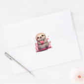 Cute Heart Valentijn Vierkante Sticker (Envelop)