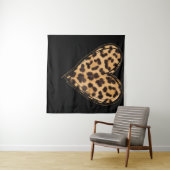 Cute Heart Valentijns Leopard Patroon Wandkleed (In Situ (horizontaal))