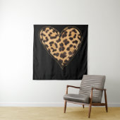 Cute Heart Valentijns Leopard Patroon Wandkleed (In situ)