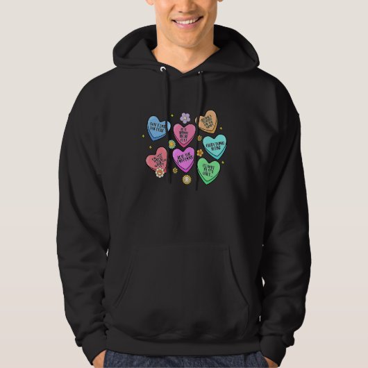 Cute Heart Valentines Day Love Special Education T Hoodie (Voorkant)