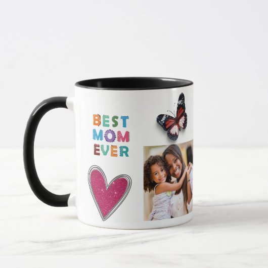 Cute Heart Vlinder Beste Moeder Ooit Foto Mok (Links)