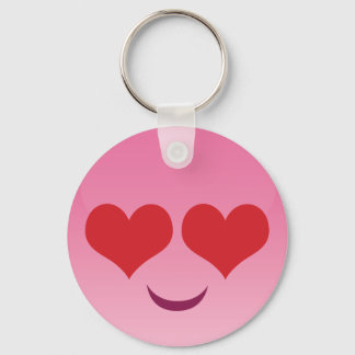 Cute Heart voor Eyes Pink emoji Sleutelhanger