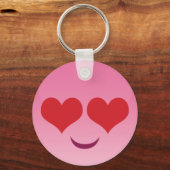 Cute Heart voor Eyes Pink emoji Sleutelhanger (Voorkant)