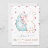 Cute Heart Waterverf Easter Bunny Kinder Friend Feestdagenkaart (Voorkant)