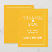 Cute Heart Yellow Weddenschap Bedankt kaarten (Voorkant / Achterkant)