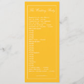 Cute Heart Yellow Wedding Programme Programmakaart (Achterkant)