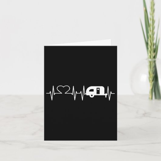 Cute Heartbeat Camper Camping Campfire Lovers Gift Kaart (Voorkant)