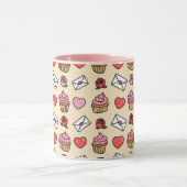 Cute Hearts and Cupcakes Mug Mok (Midden)