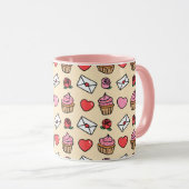 Cute Hearts and Cupcakes Mug Mok (Voorkant rechts)