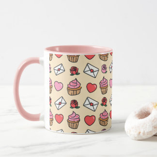 Cute Hearts and Cupcakes Mug Mok