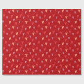 Cute Hearts and dots Valentines Pattern Cadeaupapier (Vlak)