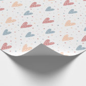 Cute Hearts and dots Valentines Pattern Cadeaupapier (Hoek)