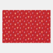 Cute Hearts and dots Valentines Pattern Inpakpapier Vel (Voorkant)
