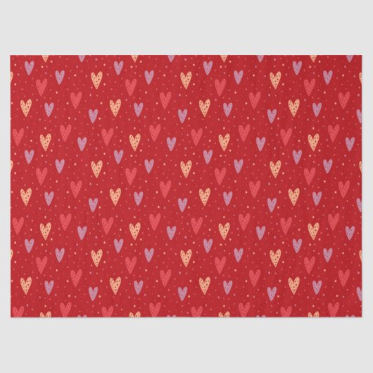 Cute Hearts and dots Valentines Pattern Tissuepapier (Voorkant)