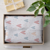 Cute Hearts and dots Valentines Pattern Tissuepapier (Geschenk)