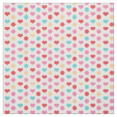 Cute Hearts and Flowers Pattern Kinder Stof (Swatch)