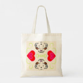 Cute Hearts Art Tote Bag (Achterkant)