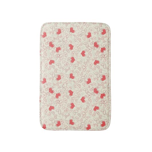 Cute Hearts Background Badmat (Voorkant Verticaal)