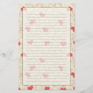 Cute Hearts Background Briefpapier