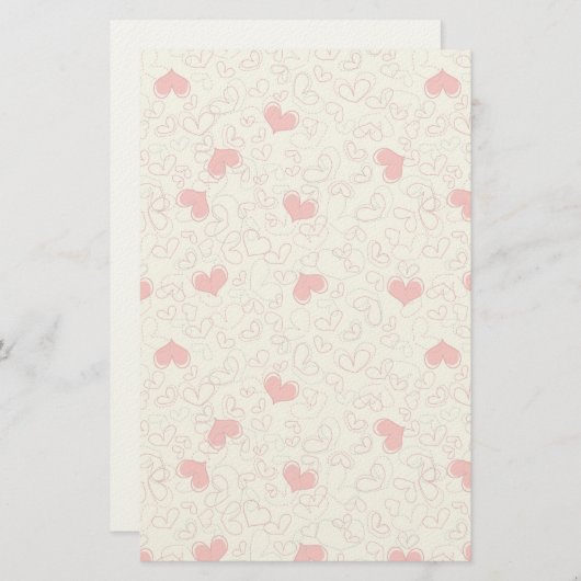 Cute Hearts Background Briefpapier (Voorkant / Achterkant)