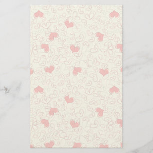 Cute Hearts Background Briefpapier