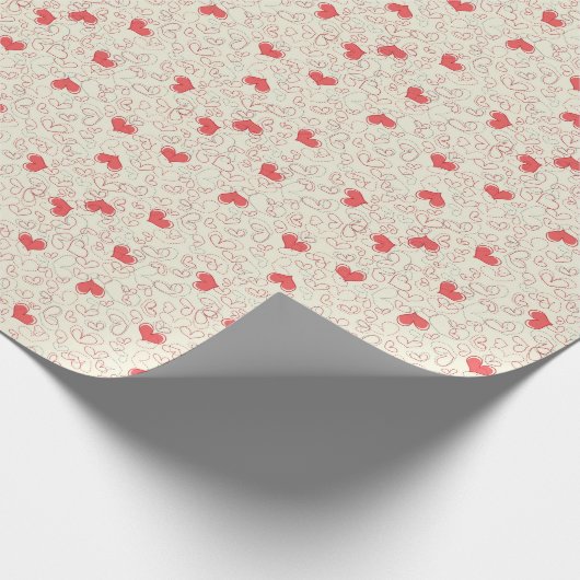 Cute Hearts Background Cadeaupapier (Hoek)