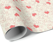 Cute Hearts Background Cadeaupapier (Rol Hoek)