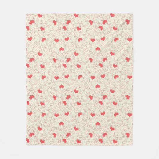 Cute Hearts Background Fleece Deken (Voorkant)