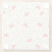 Cute Hearts Background Glazen Onderzetter (Achterkant)