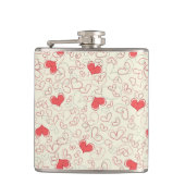 Cute Hearts Background Heupfles (Voorkant)