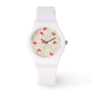 Cute Hearts Background Horloge