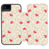 Cute Hearts Background Incipio iPhone Portemonnee Hoesje (Agenda Open)