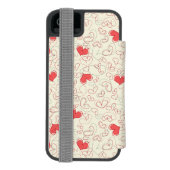 Cute Hearts Background Incipio iPhone Portemonnee Hoesje (Agenda Achterkant)