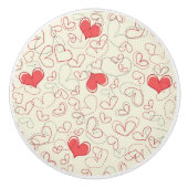 Cute Hearts Background Keramische Knop (Voorkant)