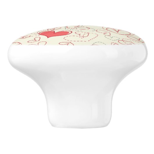 Cute Hearts Background Keramische Knop (Zijkant)