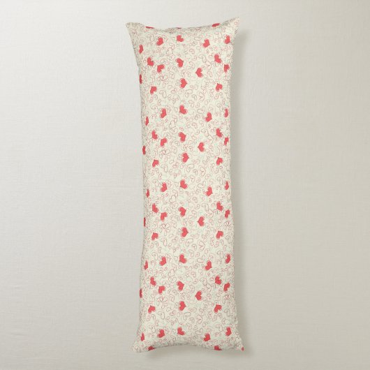 Cute Hearts Background Lichaamskussen (Achterkant (Verticaal))