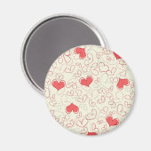 Cute Hearts Background Magneet (Voorkant / Achterkant)