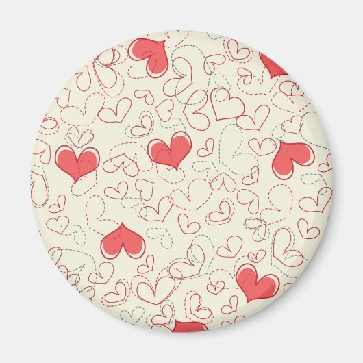 Cute Hearts Background Magneet (Voorkant)