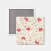 Cute Hearts Background Magneet (Voorkant / Achterkant)