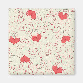 Cute Hearts Background Magneet (Voorkant)