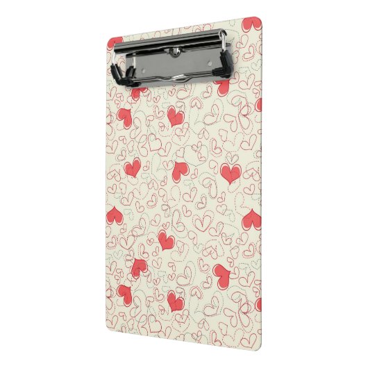 Cute Hearts Background Mini Klembord (Angled2)